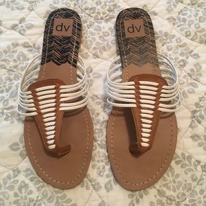 DV White and Tan Sandals